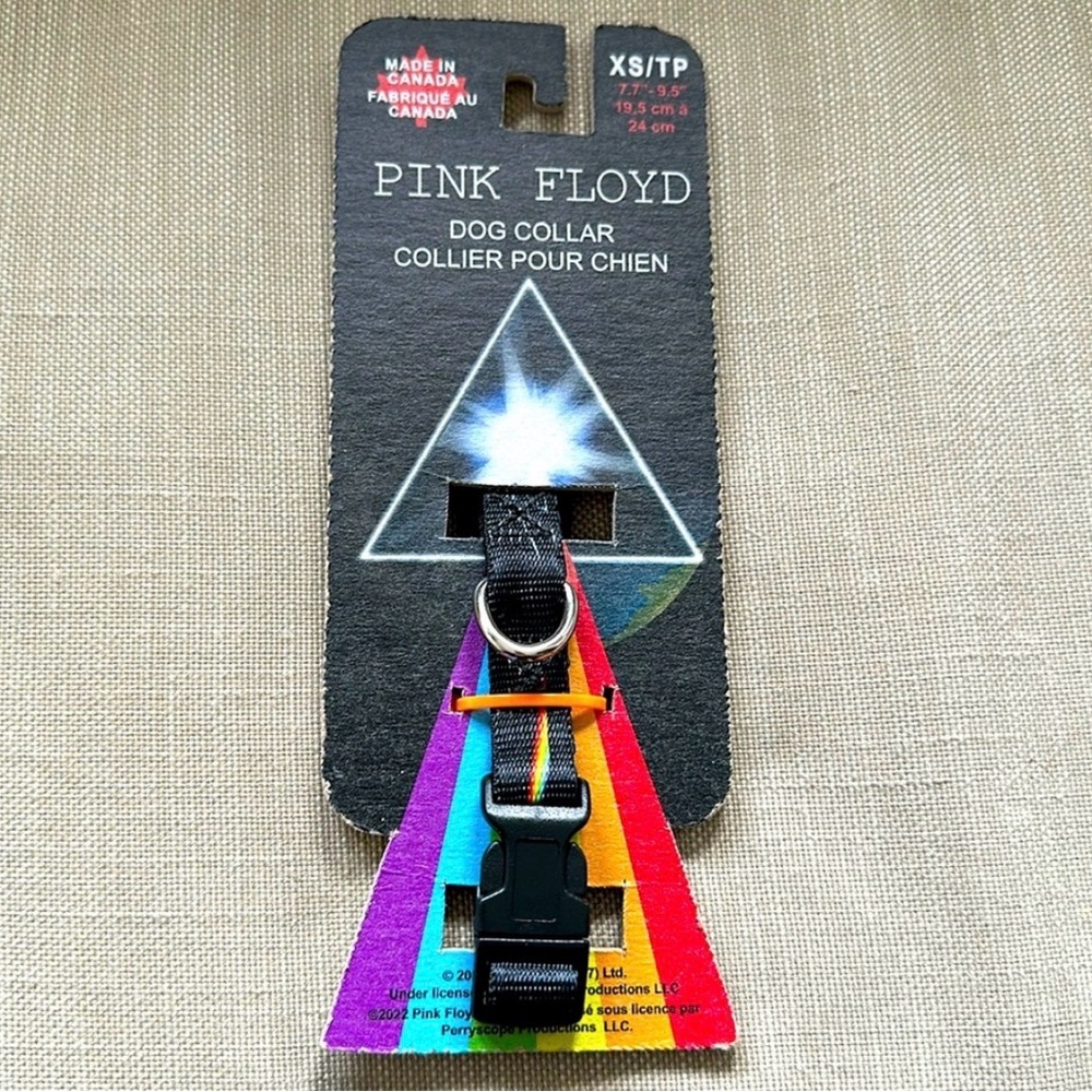 Pink Floyd Black and Rainbow Kids Dog Collar